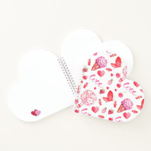 Heart Shaped Flowers & Love Spiral Notitieboek