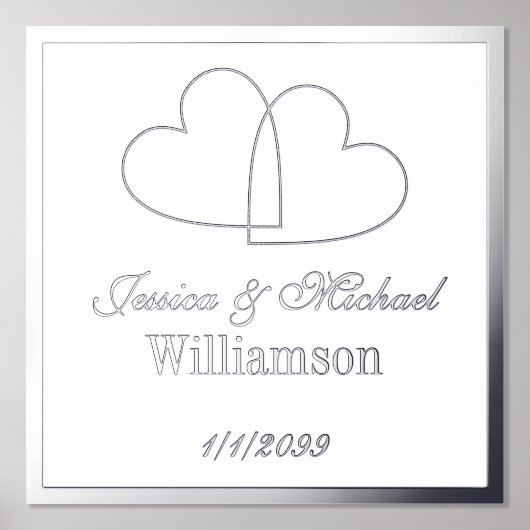 Heart Shaped Folie Accent for Wedding Poster Print (Voorkant)