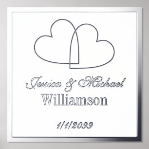 Heart Shaped Folie Accent for Wedding Poster Print