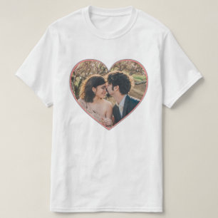 Heart Shaped Foto Valentijns of Weddenschap aangep T-shirt