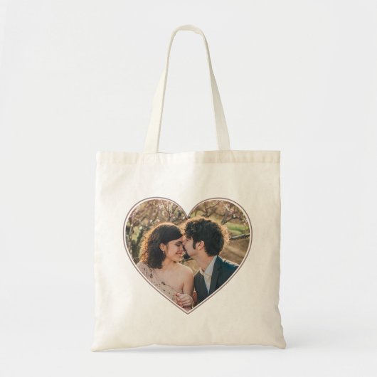 Heart Shaped Foto Valentijns of Weddenschap aangep Tote Bag (Voorkant)