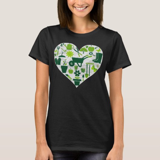 Heart Shaped Gardening Tools for Garden T-shirt (Voorkant)