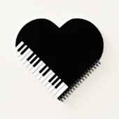 Heart Shaped Grand Piano Persoonlijke muzikanten Notitieboek (Achterkant)