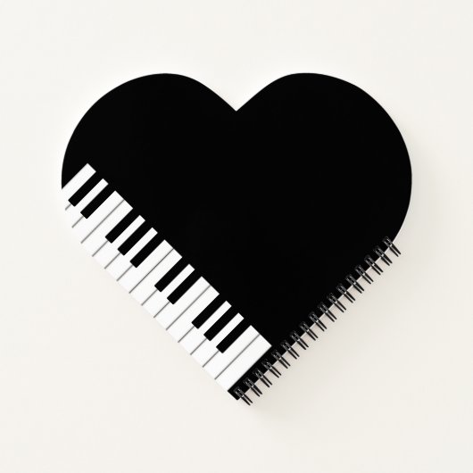 Heart Shaped Grand Piano Persoonlijke muzikanten Notitieboek (Achterkant)