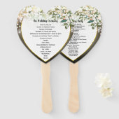 Heart Shaped Green Leaf Tree Wedding Program Fan Handwaaier (Voorkant en achterkant)