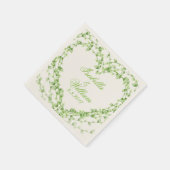 Heart Shaped Green Leaf Wreatalized Personalized Servet (Hoek)