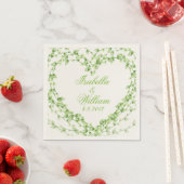 Heart Shaped Green Leaf Wreatalized Personalized Servet (Insitu)