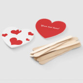 Heart Shaped hand fan met rood harten Handwaaier (Niet-gemonteerd)