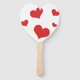 Heart Shaped hand fan met rood harten Handwaaier