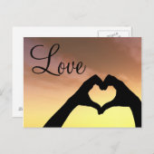 Heart Shaped Hands Silhouette Briefkaart (Voorkant / Achterkant)