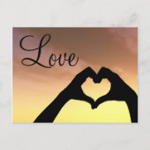 Heart Shaped Hands Silhouette Briefkaart (Voorkant)