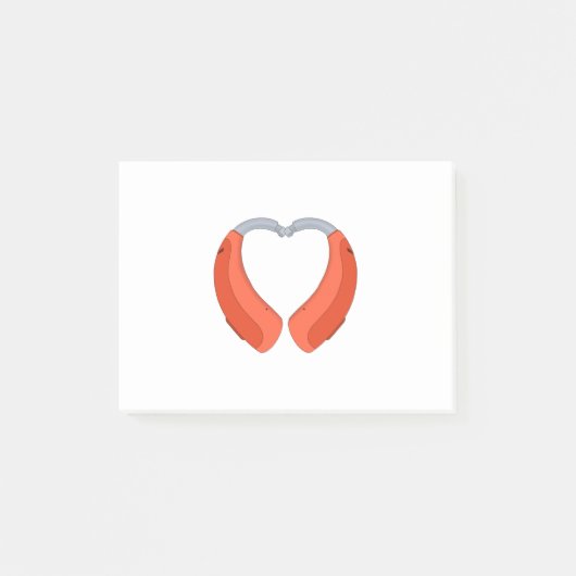 Heart Shaped Hearing Aid Post-it® Notes (Voorkant)
