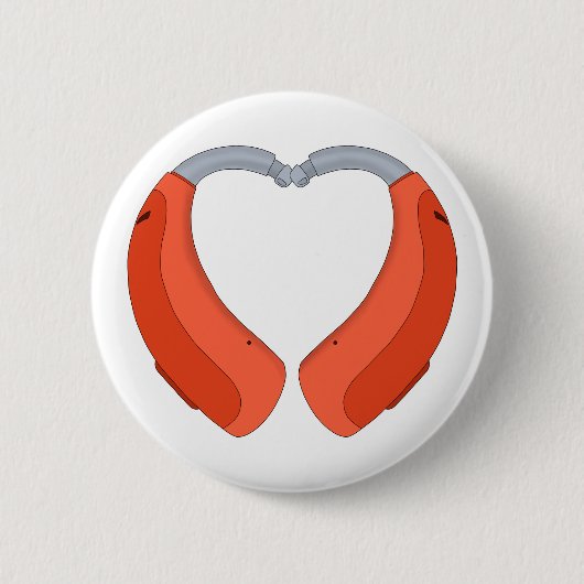 Heart Shaped Hearing Aid Ronde Button 5,7 Cm (Voorkant)