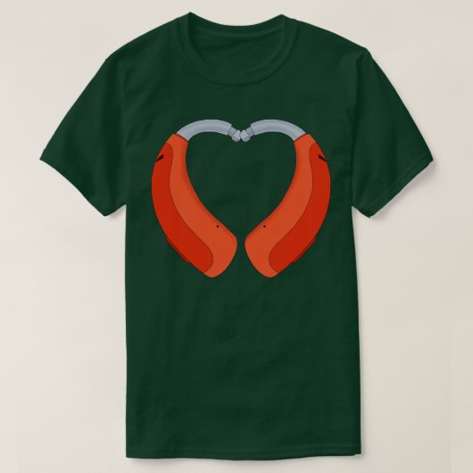 Heart Shaped Hearing Aid T-shirt (Design voorkant)