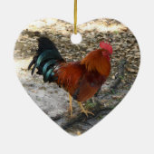 Heart-Shaped Hidden Rooster Holiday Ornament (Achterkant)