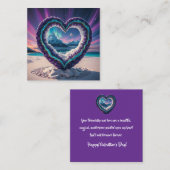 Heart-Shaped Ice Sculpture with Aurora Notitiekaartje (Voorkant / Achterkant)