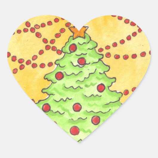 Heart Shaped Kerst sticker (Voorkant)
