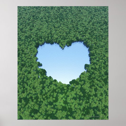 Heart-Shaped Lake Poster (Voorkant)