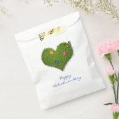 Heart-Shaped Lawn Flowers Butterfly Bedankzakje (Gezegeld)