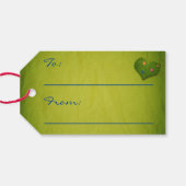 Heart-Shaped Lawn Flowers Butterfly Cadeaulabel (Achterkant Horizontaal)