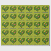 Heart-Shaped Lawn Flowers Butterfly Cadeaupapier (Vlak)