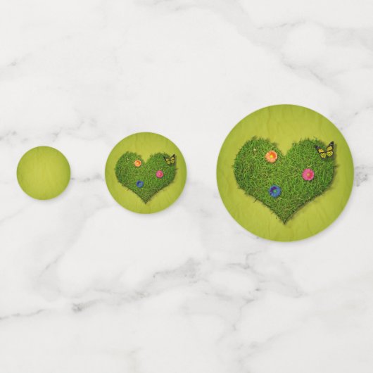 Heart-Shaped Lawn Flowers Butterfly Confetti (Achterkanten)