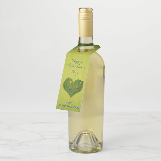 Heart-Shaped Lawn Flowers Butterfly Flessenhanger (Schuin)