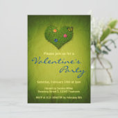 Heart-Shaped Lawn Flowers Butterfly Kaart (Staand voorkant)