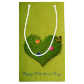 Heart-Shaped Lawn Flowers Butterfly Klein Cadeauzakje (Achterkant)