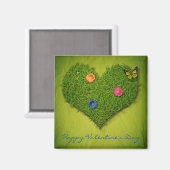 Heart-Shaped Lawn Flowers Butterfly Magneet (Voorkant / Achterkant)