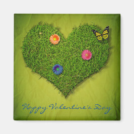 Heart-Shaped Lawn Flowers Butterfly Magneet