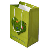 Heart-Shaped Lawn Flowers Butterfly Medium Cadeauzakje (Achterkant Gekanteld)