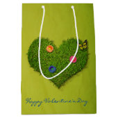 Heart-Shaped Lawn Flowers Butterfly Medium Cadeauzakje (Voorkant)
