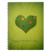 Heart-Shaped Lawn Flowers Butterfly Notitieboek (Voorkant)