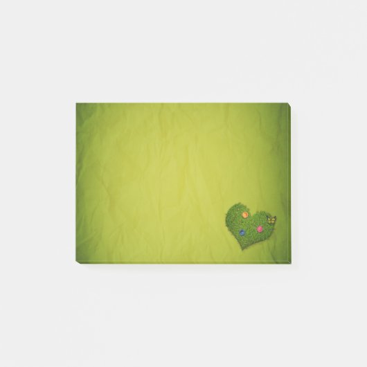 Heart-Shaped Lawn Flowers Butterfly Post-it® Notes (Voorkant)