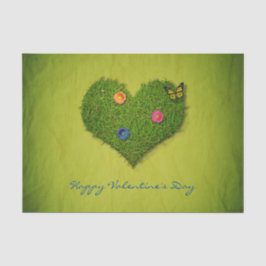 Heart-Shaped Lawn Flowers Butterfly Tissuepapier