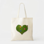 Heart-Shaped Lawn Flowers Butterfly Tote Bag (Voorkant)