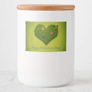 Heart-Shaped Lawn Flowers Butterfly Voedselcontainer Etiket