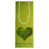 Heart-Shaped Lawn Flowers Butterfly Wijn Cadeautas (Achterkant)