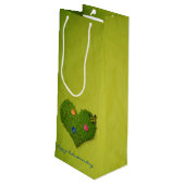 Heart-Shaped Lawn Flowers Butterfly Wijn Cadeautas (Achterkant Gekanteld)