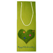 Heart-Shaped Lawn Flowers Butterfly Wijn Cadeautas (Voorkant)