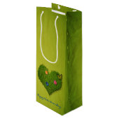 Heart-Shaped Lawn Flowers Butterfly Wijn Cadeautas (Voorkant Gekanteld)