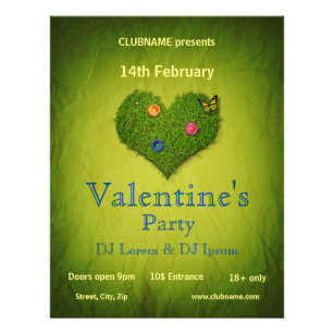 Heart-Shaped Lawn Valentijnsdag Party Flyer
