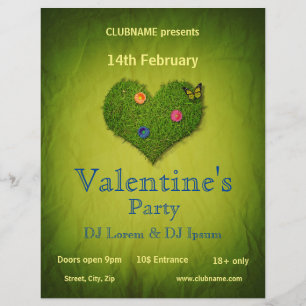 Heart-Shaped Lawn Valentijnsdag Party Flyer