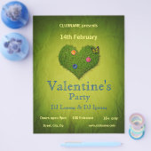 Heart-Shaped Lawn Valentijnsdag Party Flyer (Enkel)