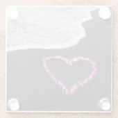Heart Shaped Lei op Black Sand Beach Glazen Onderzetter (Achterkant)