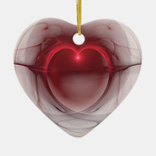 Heart Shaped Lighted Heart Custom Keramisch Ornament