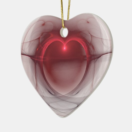 Heart Shaped Lighted Heart Custom Keramisch Ornament (Links)