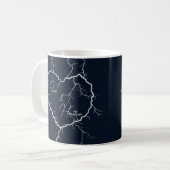 Heart Shaped Lightning Custom Name of Text Floor Koffiemok (Voorkant links)