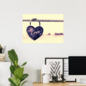 Heart Shaped Love Lock Attached to a Rope Poster (Thuiskantoor)